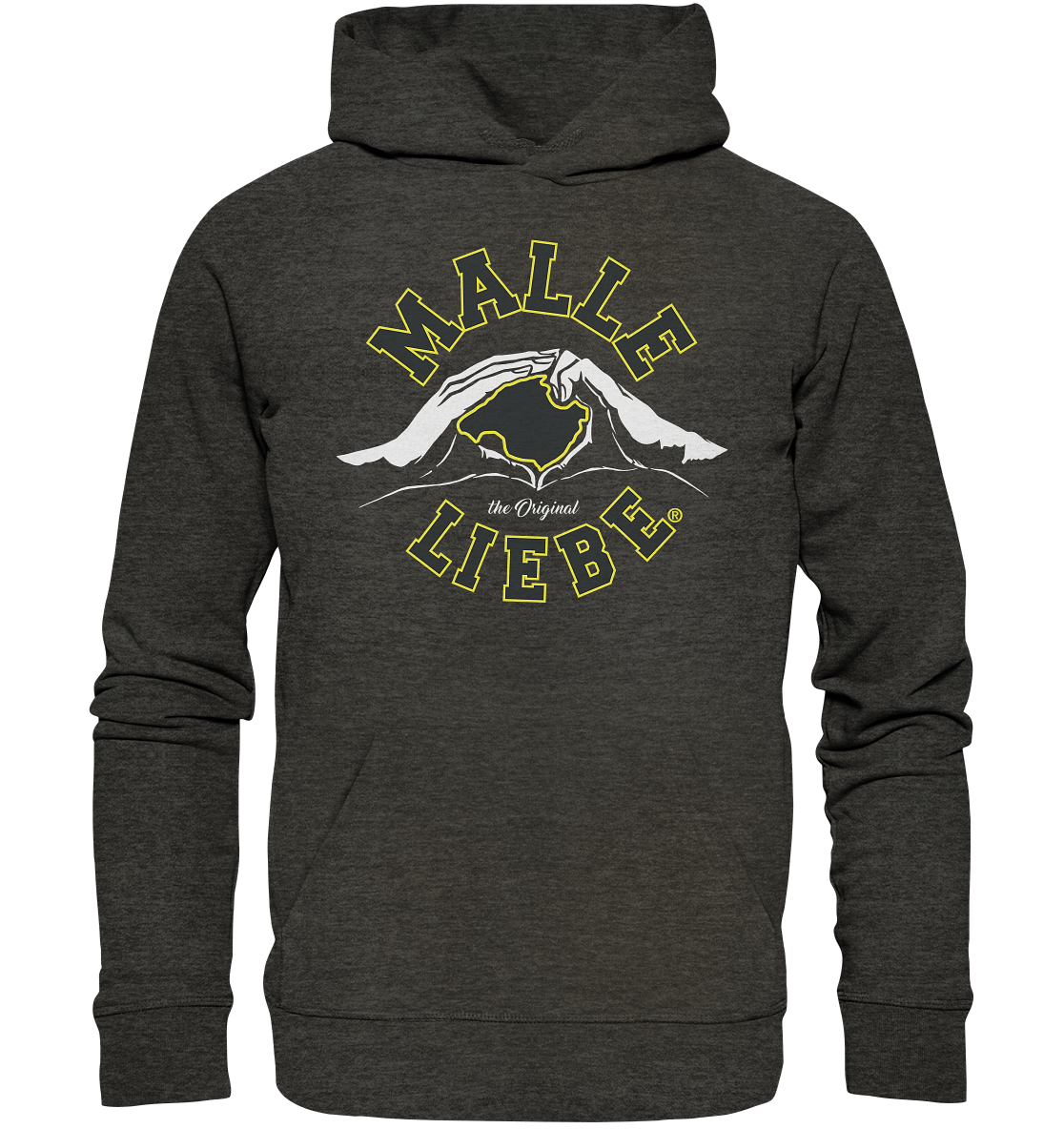 MalleLiebe® Grau-Gelb - Organic Basic Hoodie