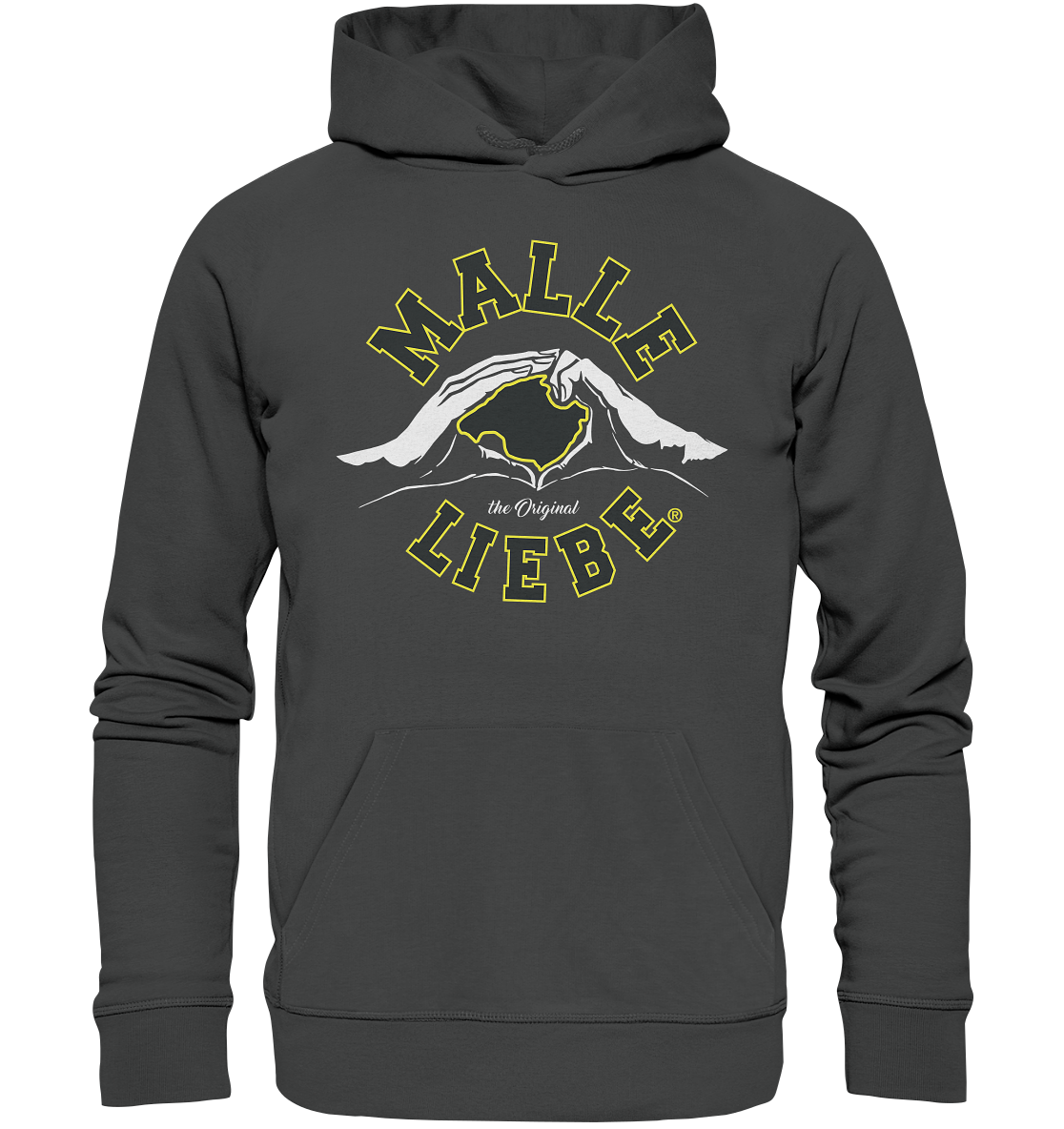 MalleLiebe® Grau-Gelb - Organic Basic Hoodie