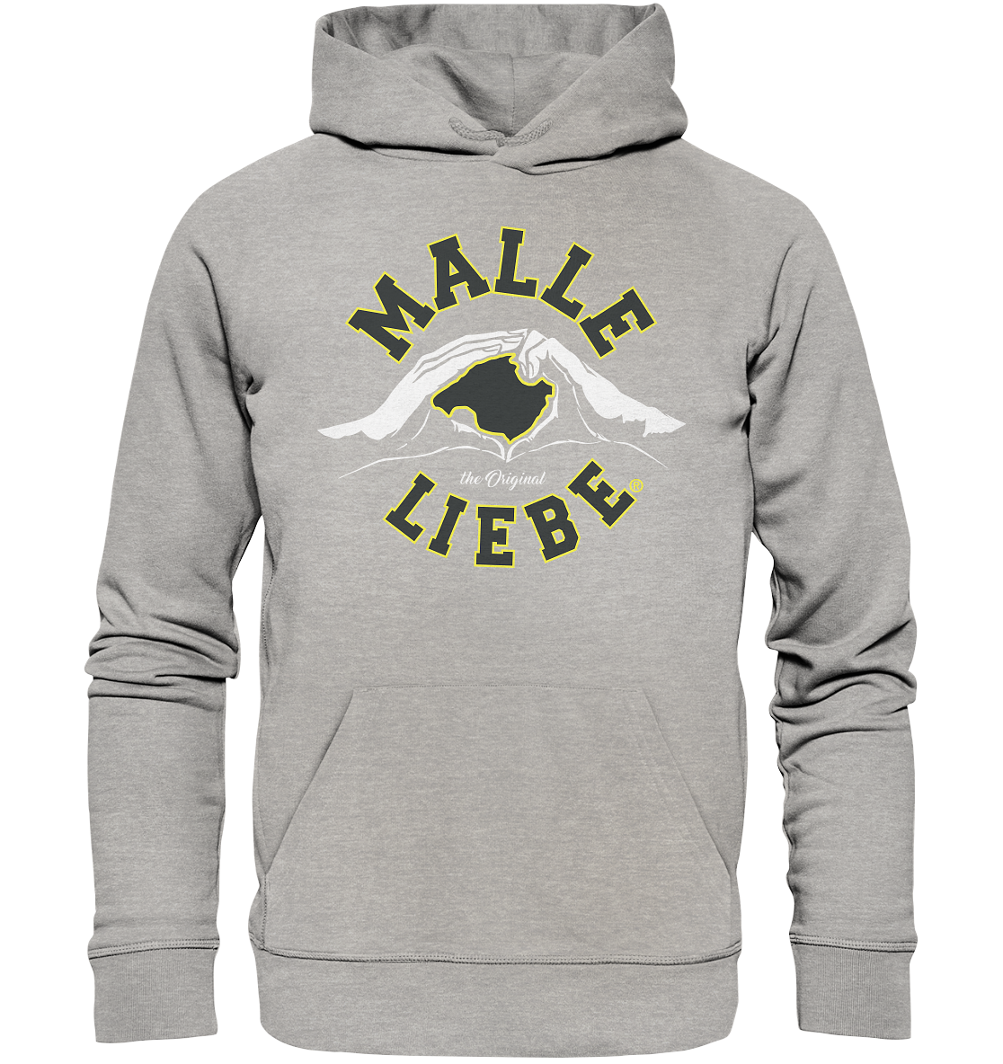 MalleLiebe® Grau-Gelb - Organic Basic Hoodie